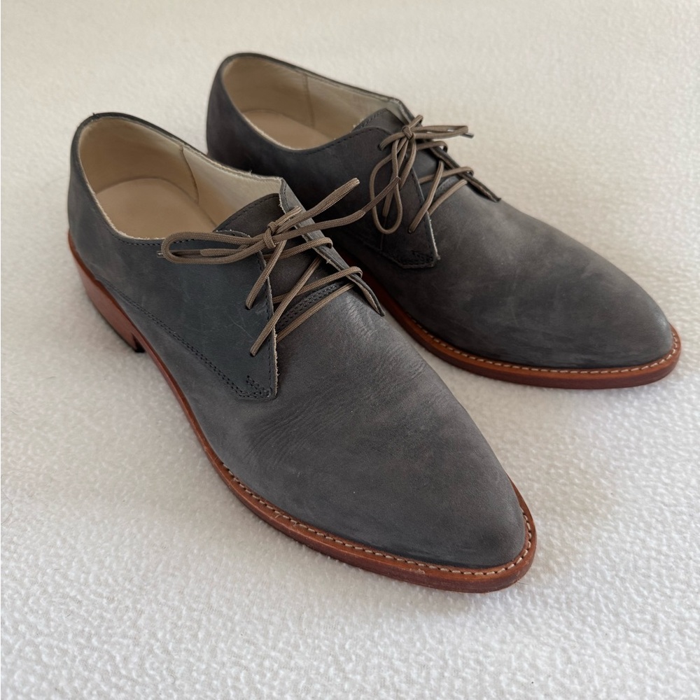 Nisolo James Oxford Slate grey nubuck leather sz 8